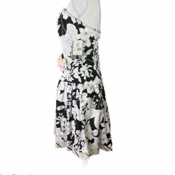 Vintage 1980s Jessica McClintock Floral Strapless Dress Fit & Flare 10 NWT - Picture 4 of 9